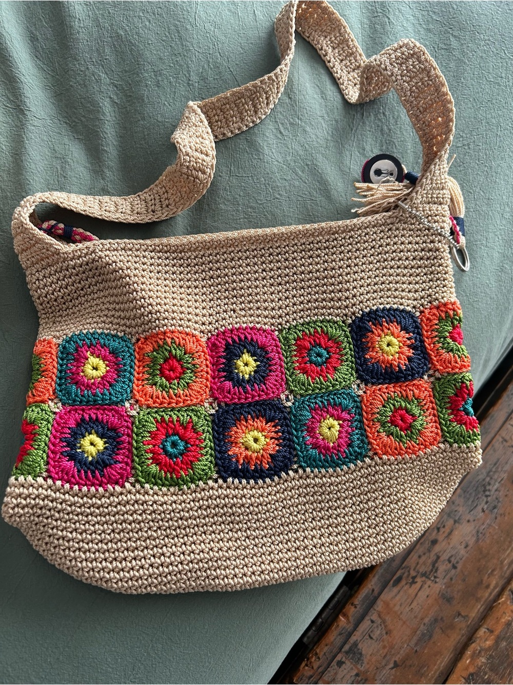 The Sak Colourful Crocheted Shoulder Bag
